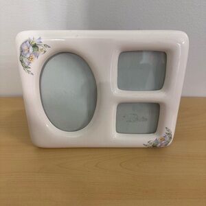 1984 Vintage Fetco Ceramic Picture Frame Off-white Purple Photo Frame